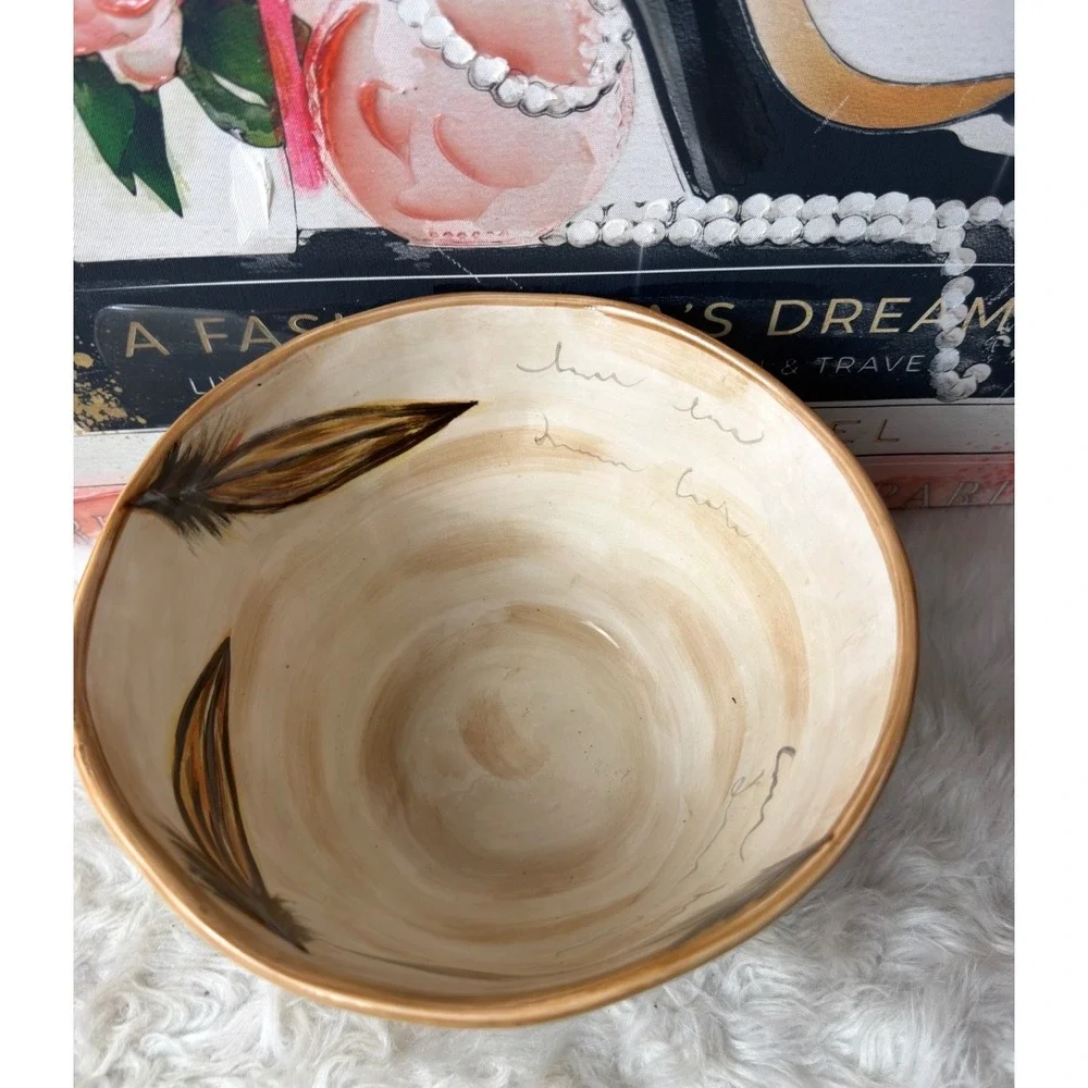 Tabletops Gallery Romalo Rooster Ceramic Bowls Set of 2 Hand Painted Farmhouse